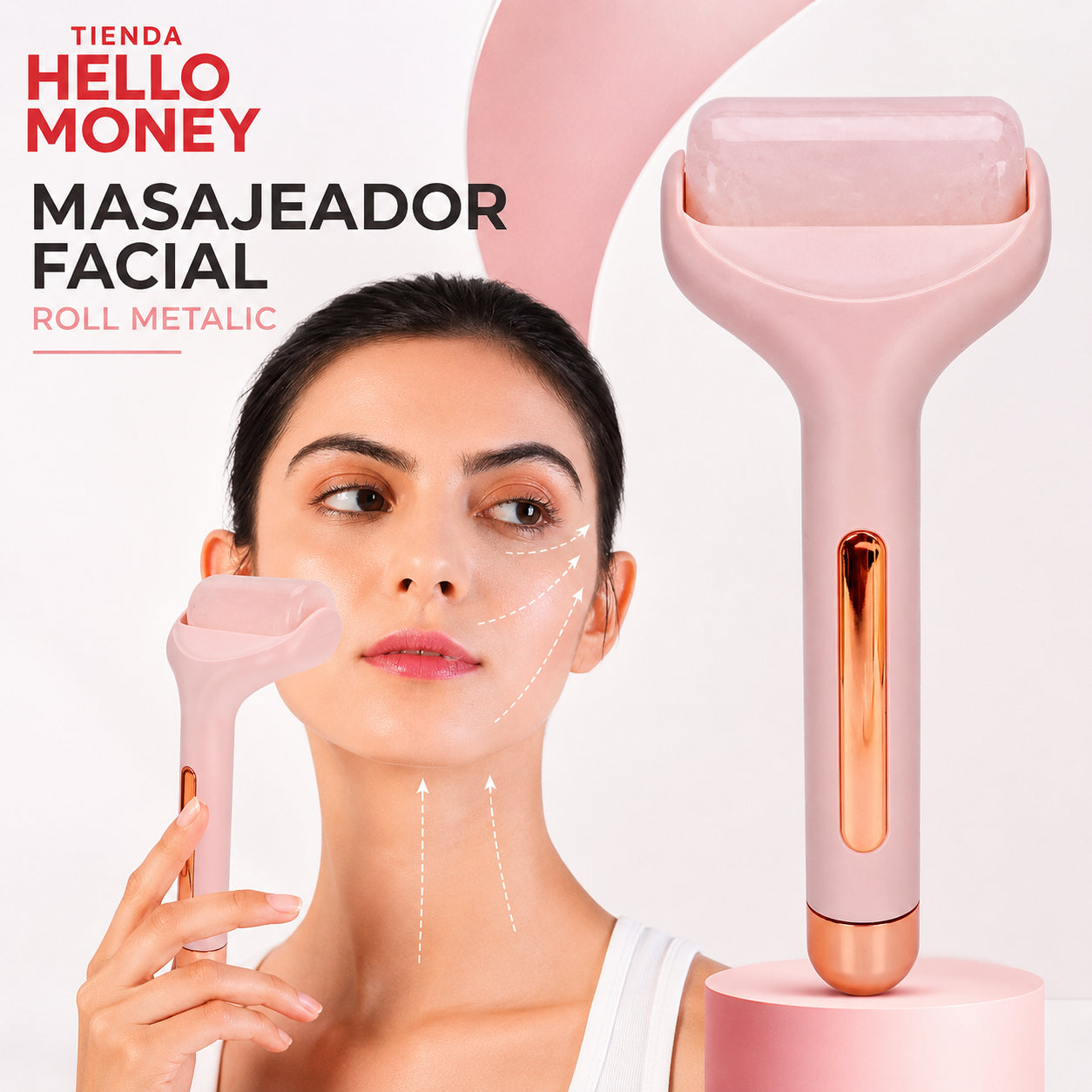 MASAJEADOR FACIAL ROLL METALIC