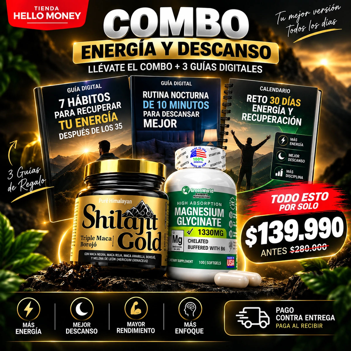 COMBO ALFA TOTAL™ Energía de Día + Descanso de Noche + Bono x 3