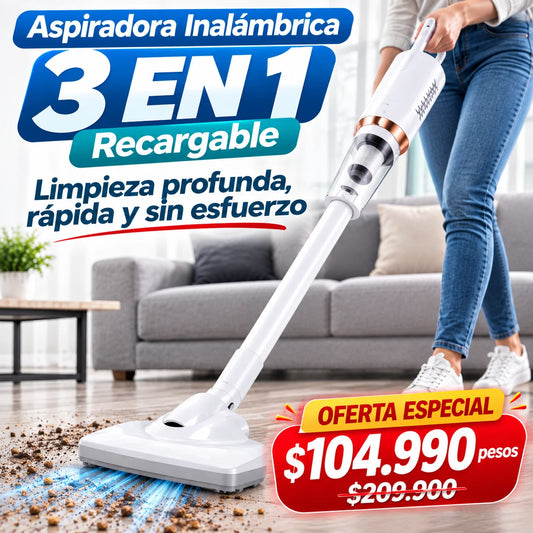 Aspiradora Inalámbrica 3 En 1 Recargable
